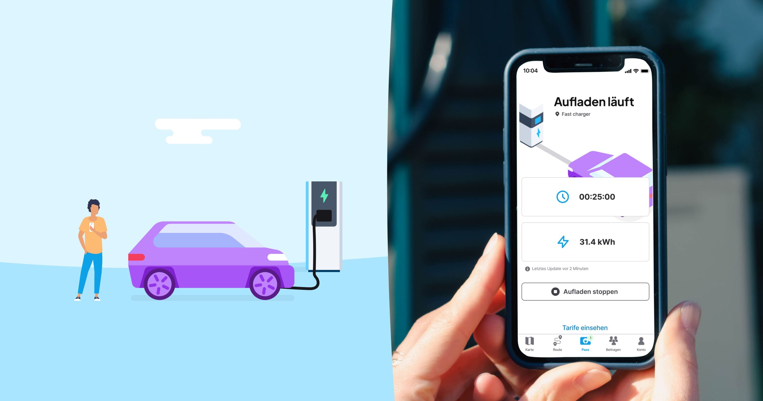Laden Sie Ihr Elektroauto über die mobile Chargemap App auf