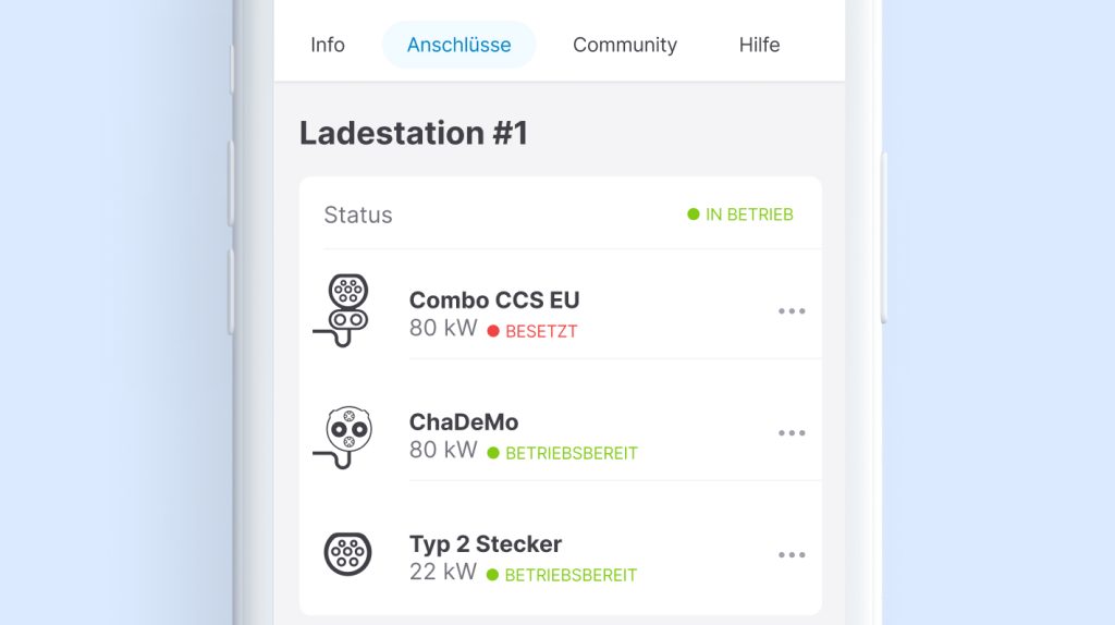 Anzeige des Zustands und des Status von Ladestationen und Anschlüssen auf Chargemap