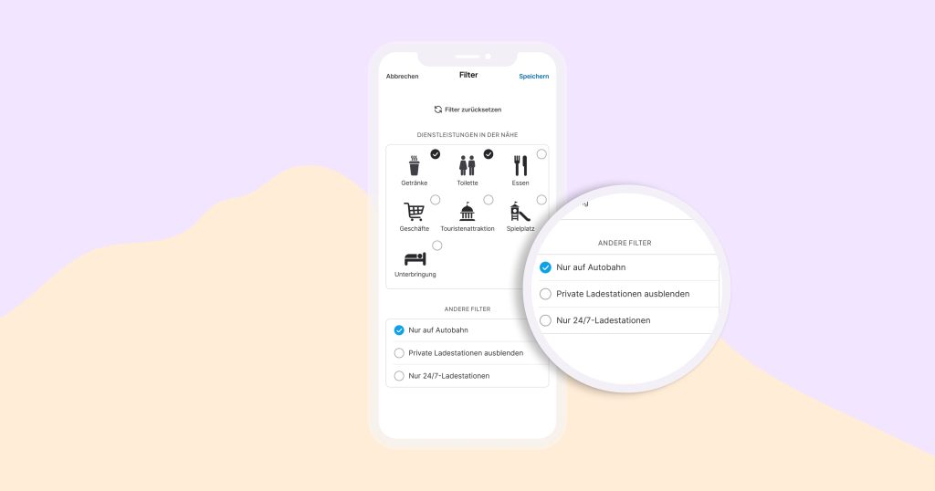 Filter Chargemap App Nur Autobahnraststätten