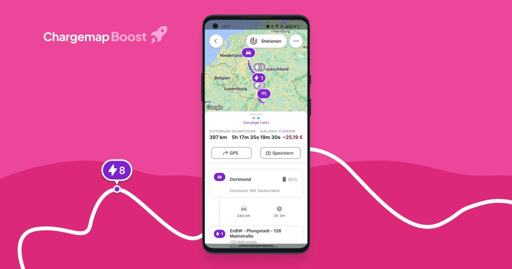 Günstige Fahrt mit Chargemap Boost