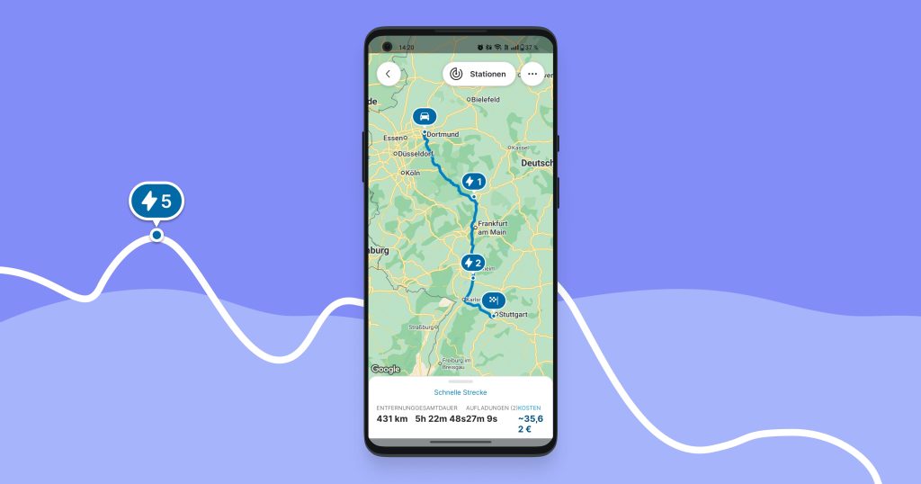Chargemap Routenplaner Ergebnisse