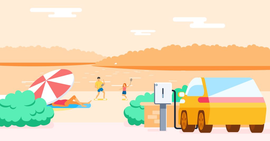 Laden von Elektroautos bei heißem Wetter