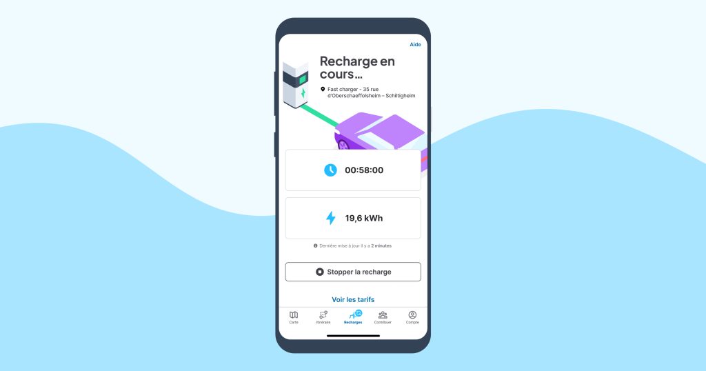 Lancement d'une recharge via l'app mobile Chargemap