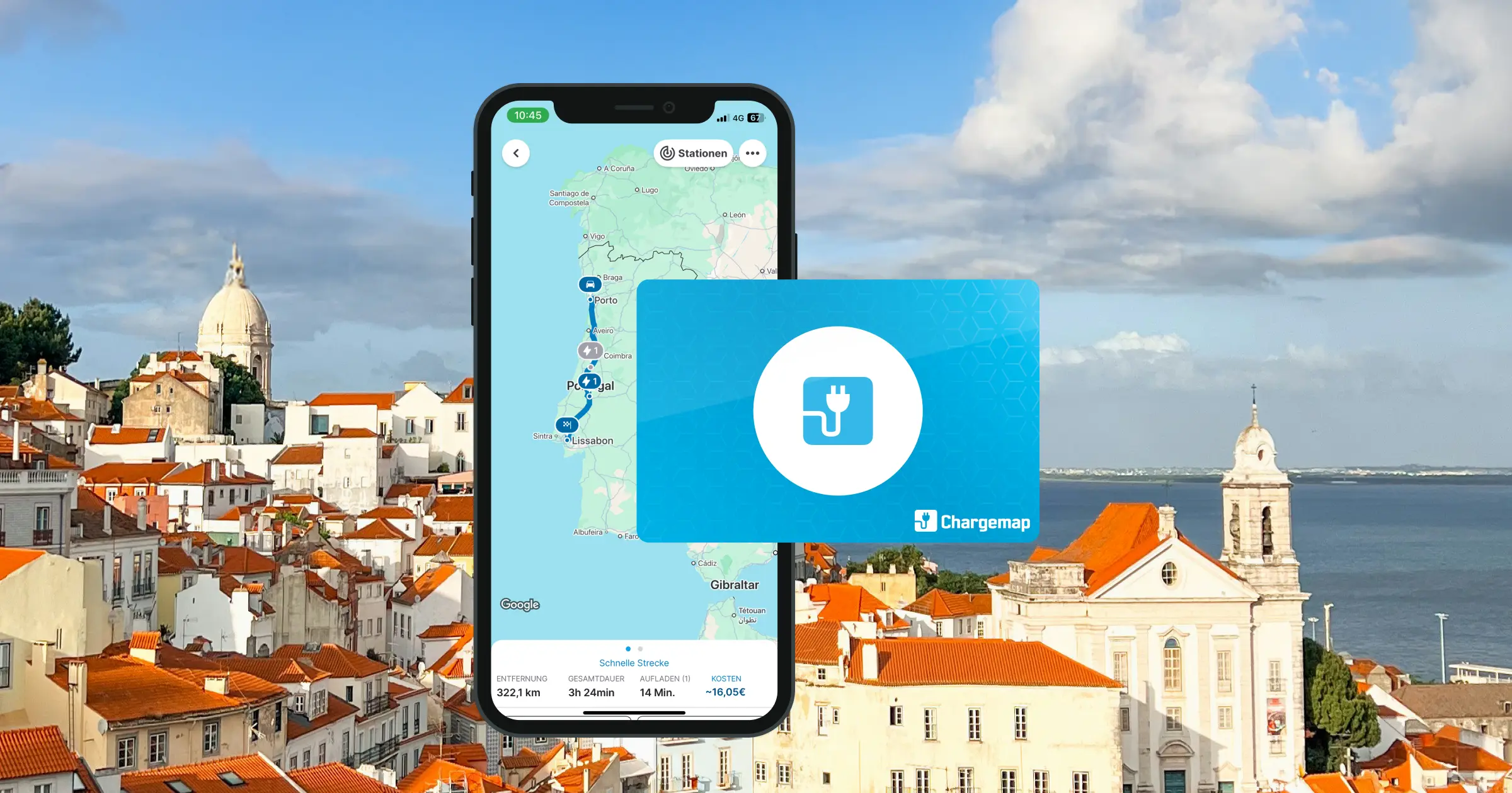 Laden Sie In Portugal auf mit dem Chargemap Pass und der App
