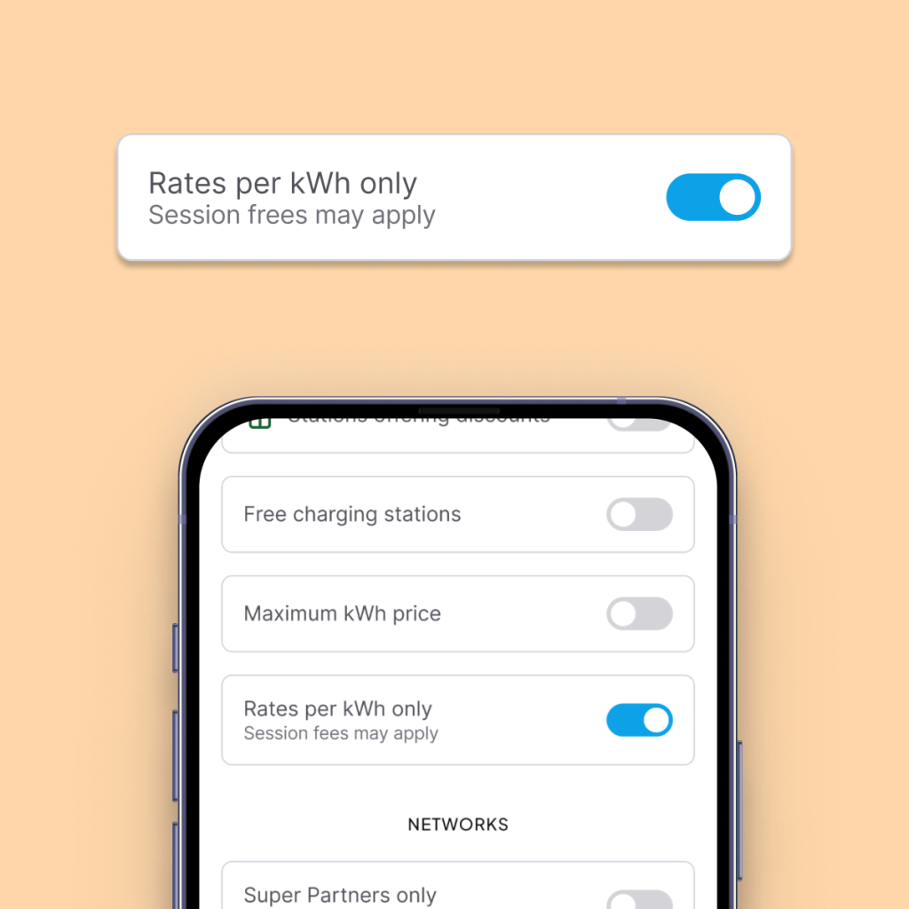 Chargemap filter: rates per kWh only