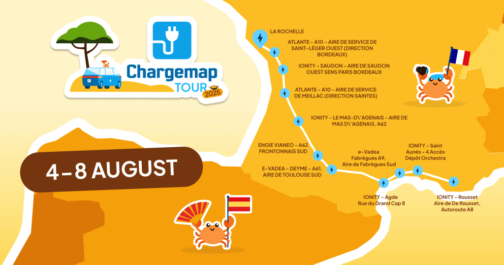 Strecke der Chargemap Tour 2025