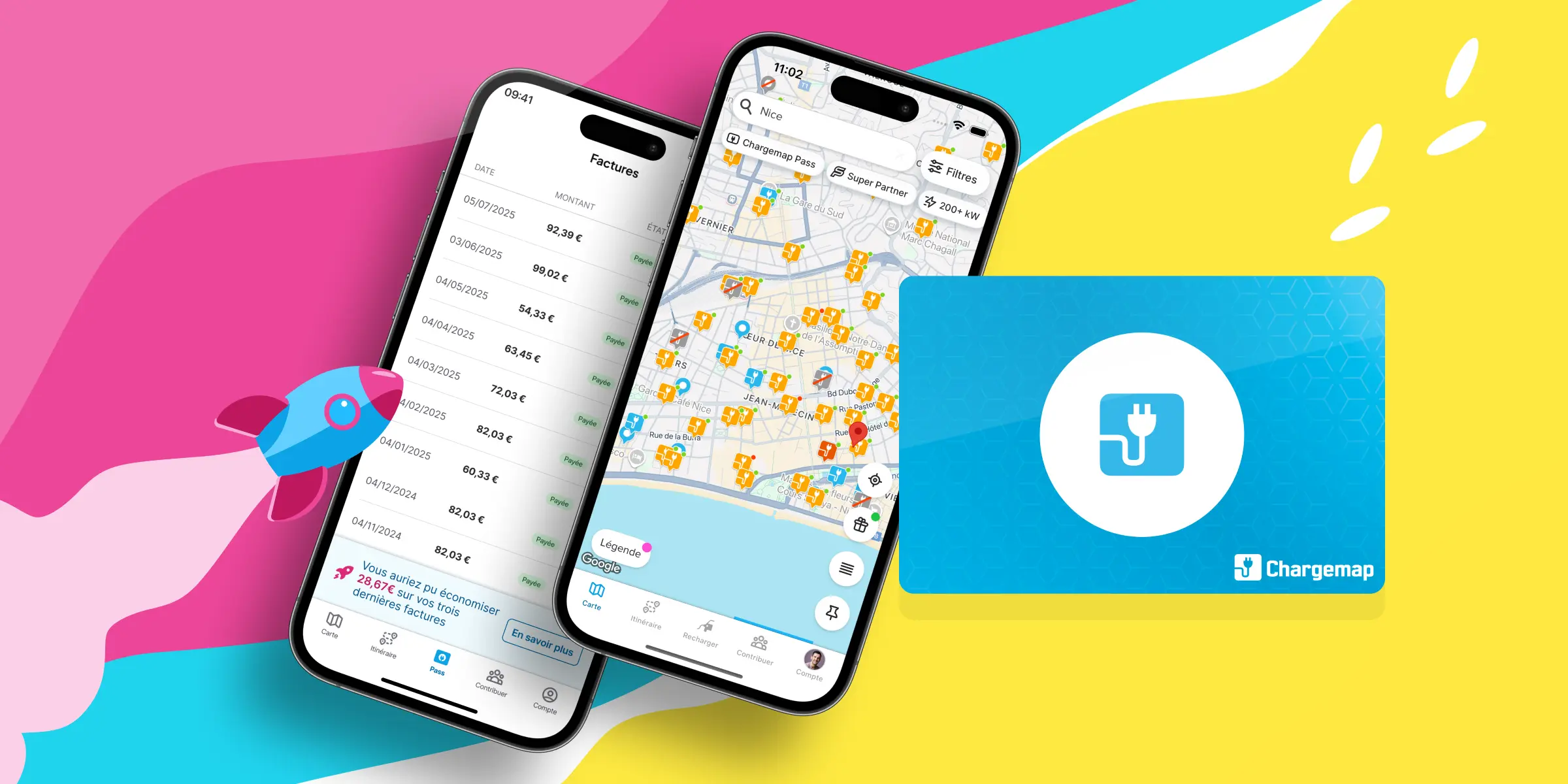 pack d'été chargemap | Application chargemap pour trouver des bornes de recharge|Carte de recharge pour véhicules électriques Chargemap Pass|Abonnement ChargeMap Boost pour économiser de l'argent sur la recharge|||Chargemap-app um Ladestationen zu Finden|Elektroladekarte Chargemap Pass|Chargemap Boost Abonnement um Geld zu sparen|||||||