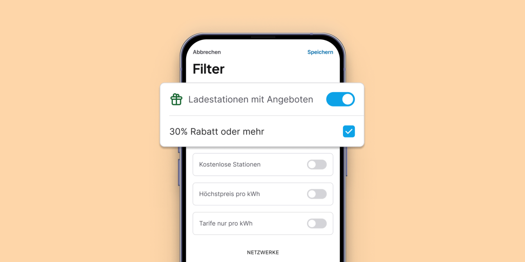 Chargemap-Filter: Ladestationen mit Angeboten