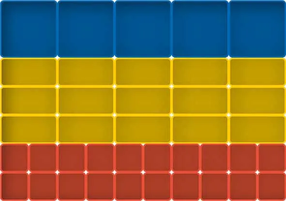 schematische voorstelling van assortimentsbakjes