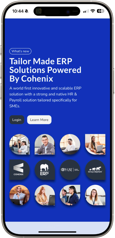 Mobile phone displaying a user-friendly website interface with a minimalist design on a neutral background
