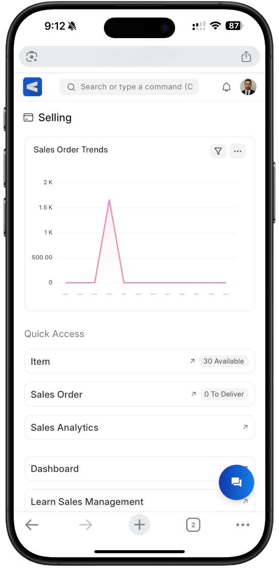 Smartphone displaying a modern website interface with a clean, professional layout on a white background