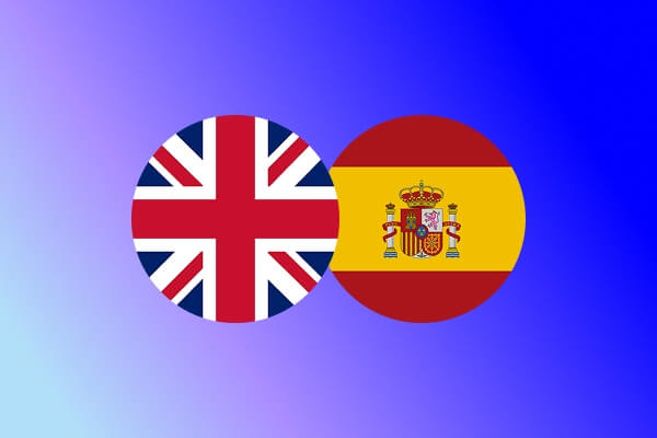 UK and Spain flags