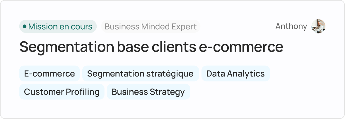 Carte illustrant une mission de segmentation de base clients e-commerce