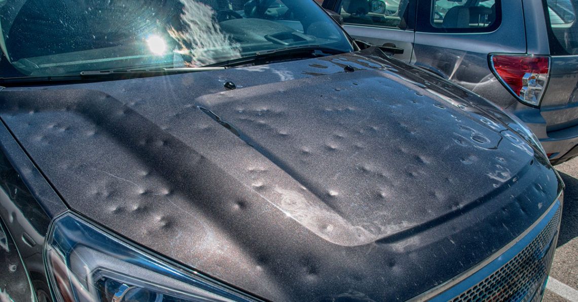 F-150 Hood Before Repair