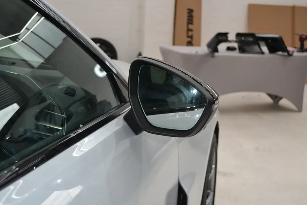 Original car wing mirror photographed before scanning for a replacement part