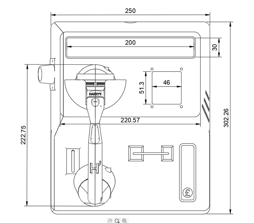 Dimensioned technical drawing produced during Nexform product design