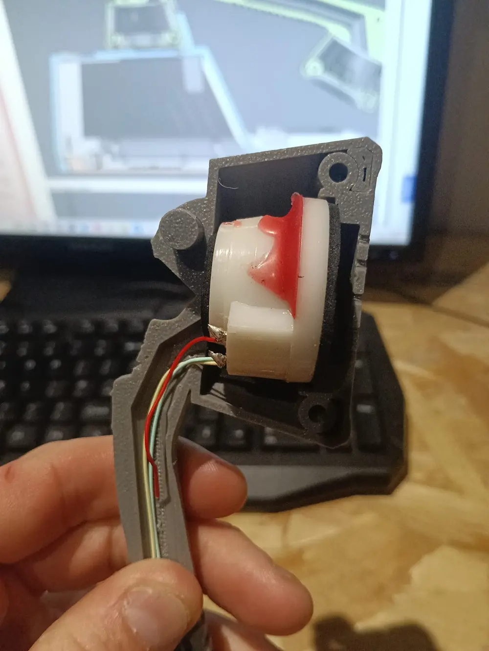 Functional prototype with electronics fitted inside a 3D printed housing