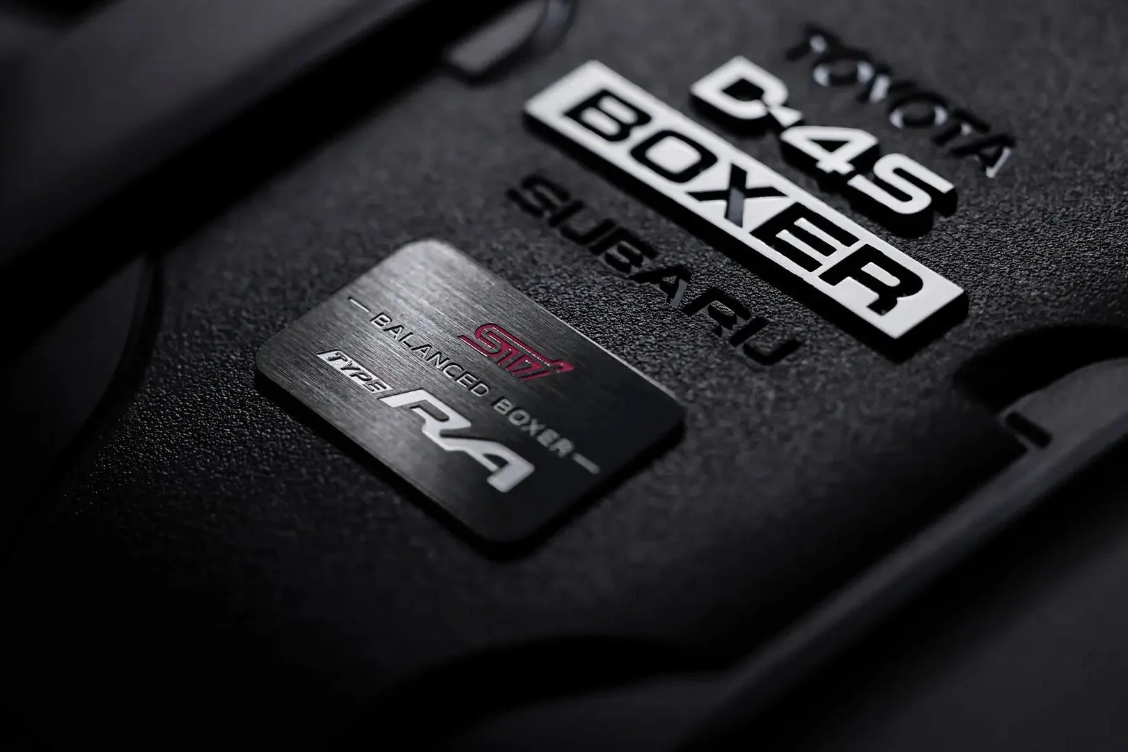 Subaru BRZ STI Sport Type RA balanced boxer engine badge