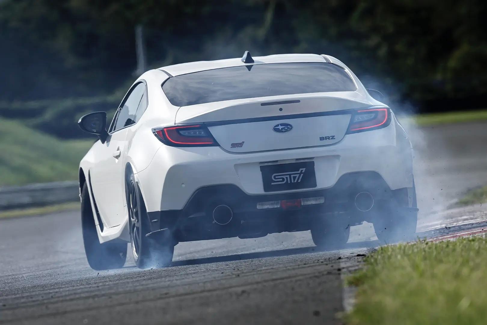 Subaru BRZ STI Sport Type RA drifting on a race track