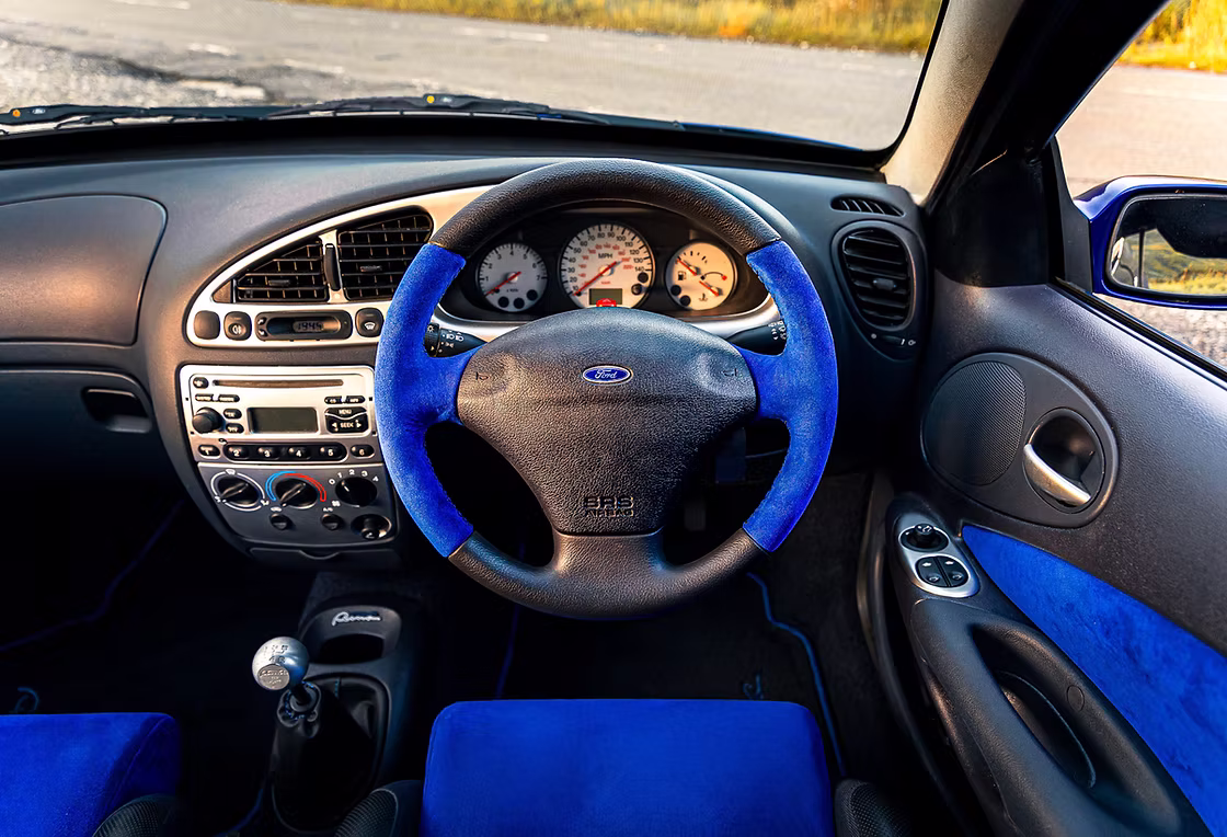 Ford Racing Puma dashboard with blue alcantara inserts