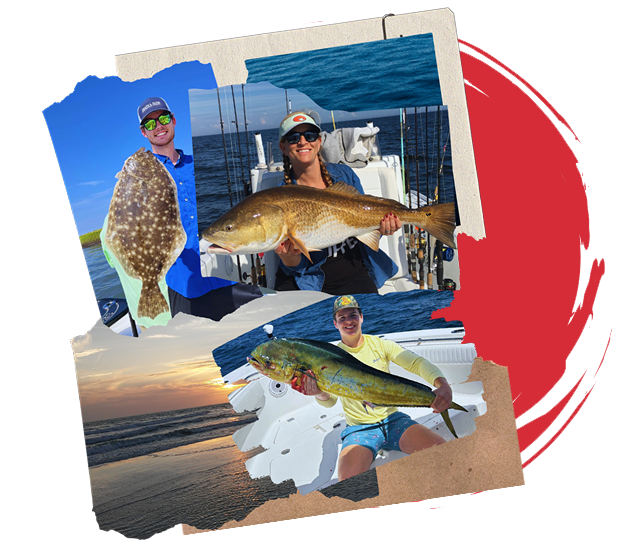 A graphic of a collage of anglers holding their trophies.