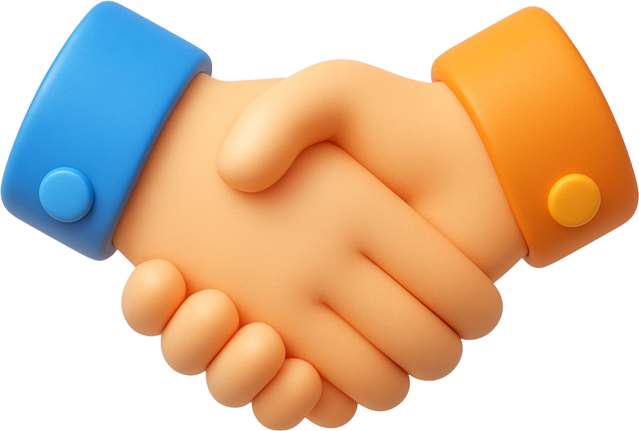 Handshake icon in 3D
