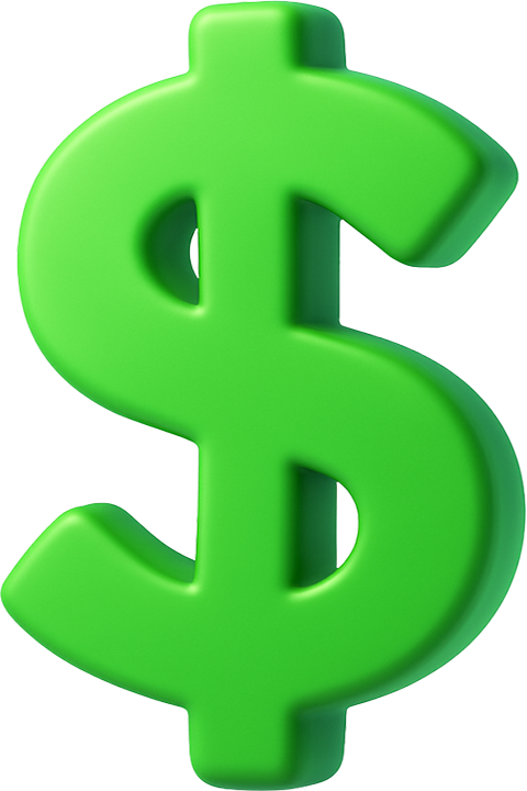 Dollar sign icon in 3D