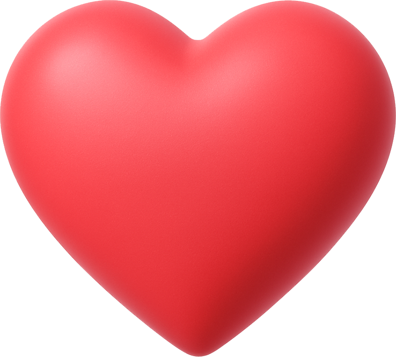 Heart icon in 3D