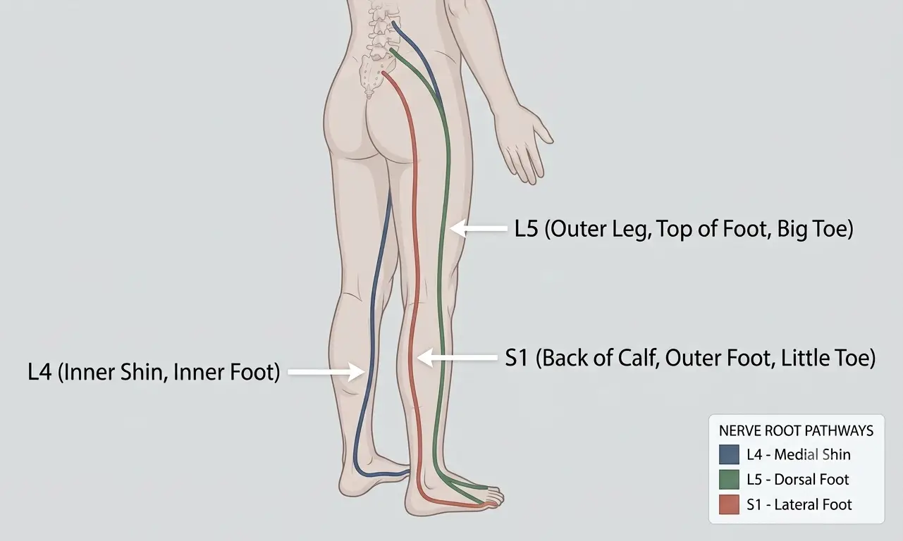 leg pain distribution map