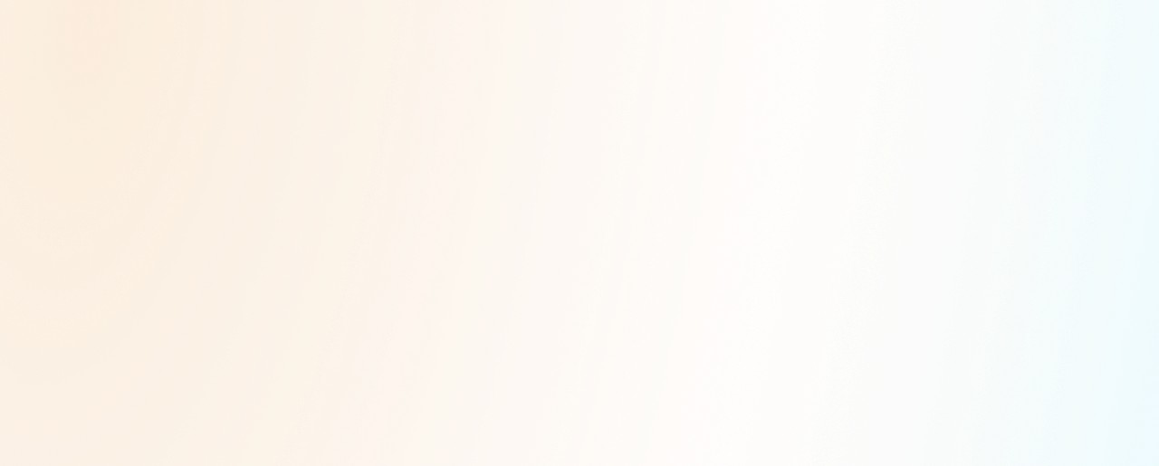 Gradient background transitioning from warm beige on the left to bright sky blue on the right.