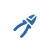 Blue garden pruning shears icon on white background.