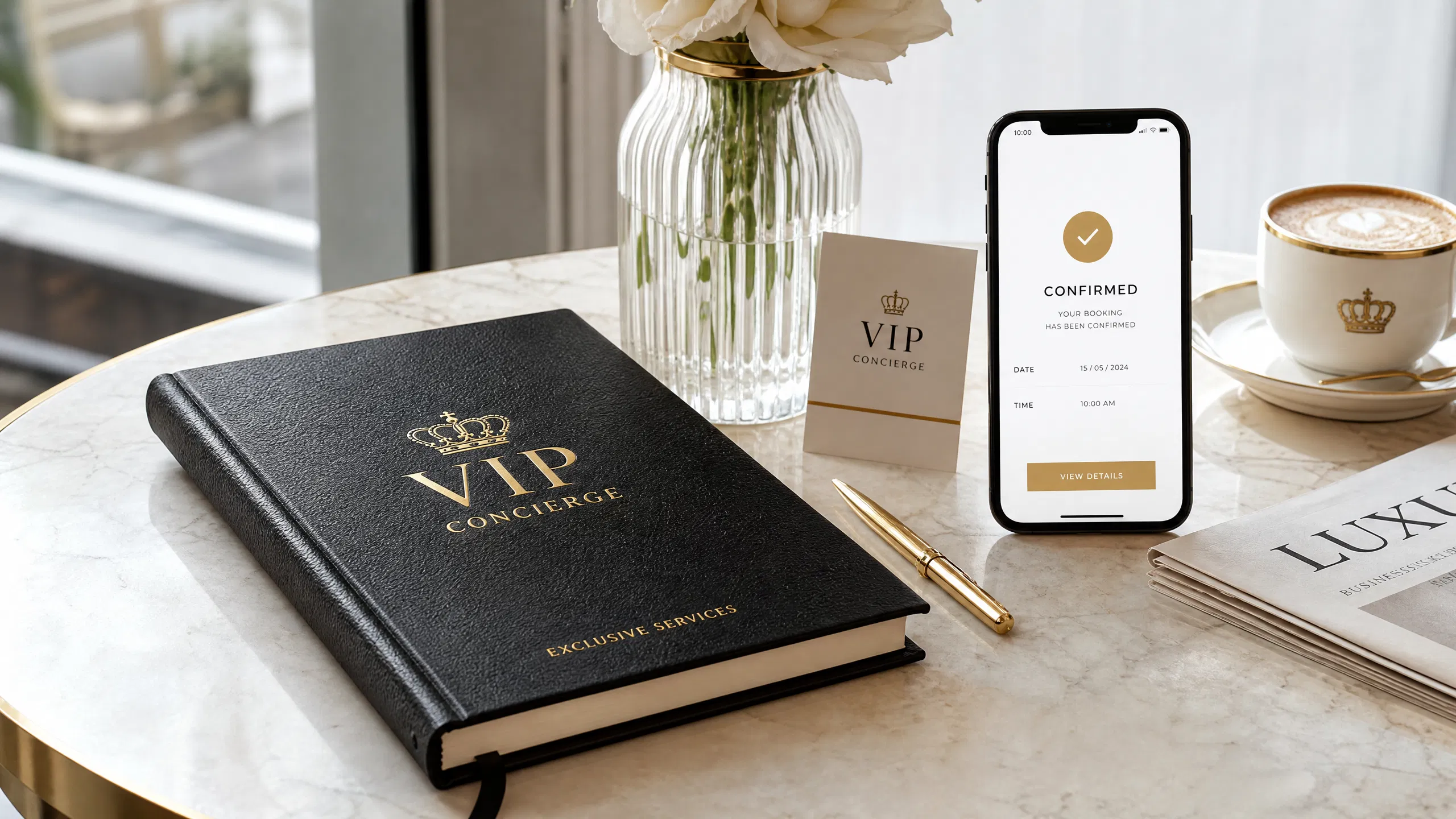 VIP Buchungsbestätigung auf Smartphone – Festpreis Chauffeurservice Frankfurt