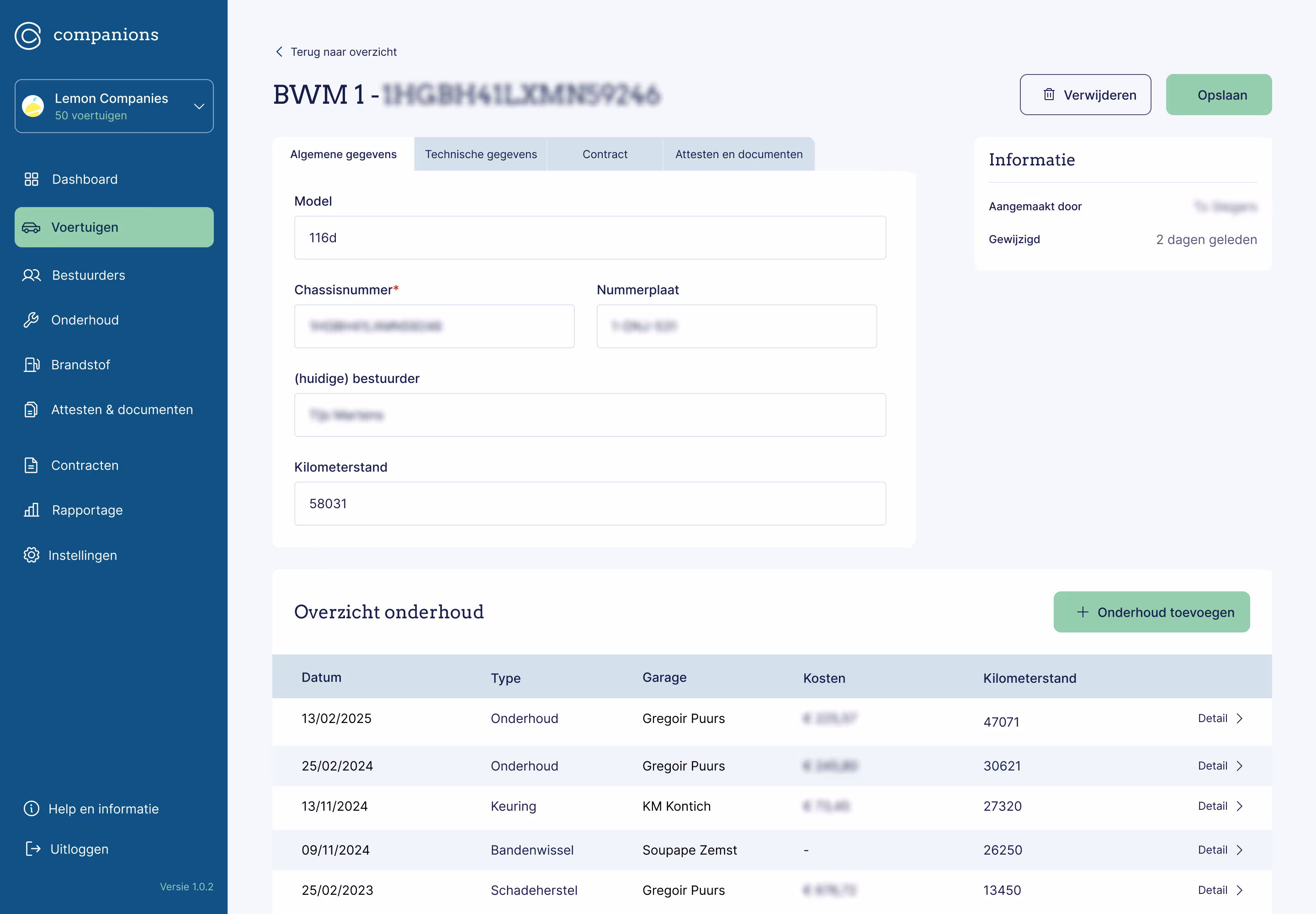Voertuigen - overzicht