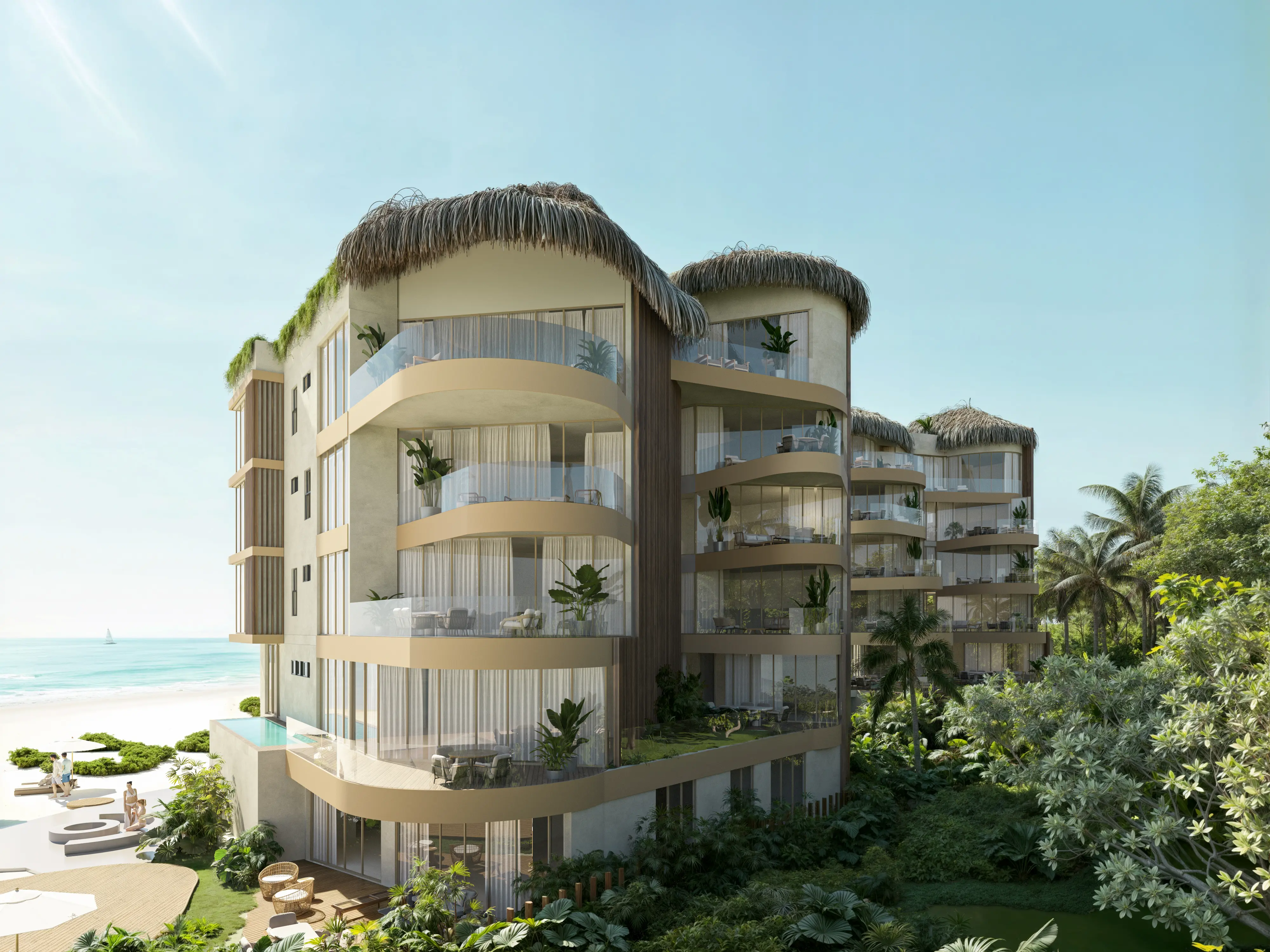 3-Bedroom Beachfront Residence with Terrace at Naomi Beach | Villa Cobalto