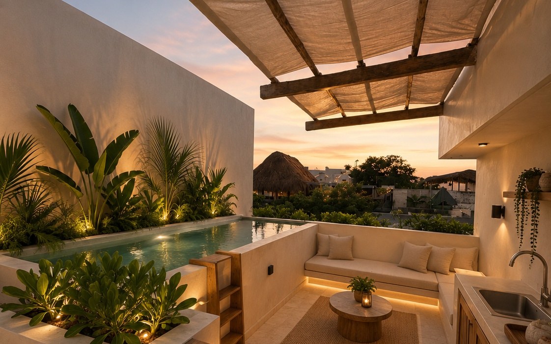 Casa Emilia 102 | 2 Bedroom Apartment with Private Rooftop Pool in La Veleta, Tulum