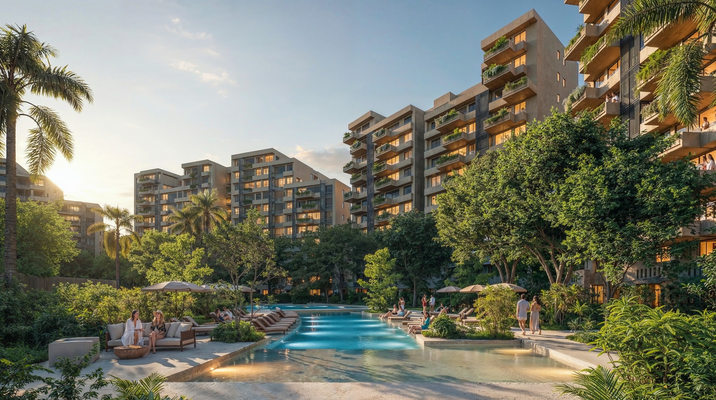 Punta Laguna | 3 Bedroom, 3 Bathroom Corner Apartment in Corasol, Playa del Carmen