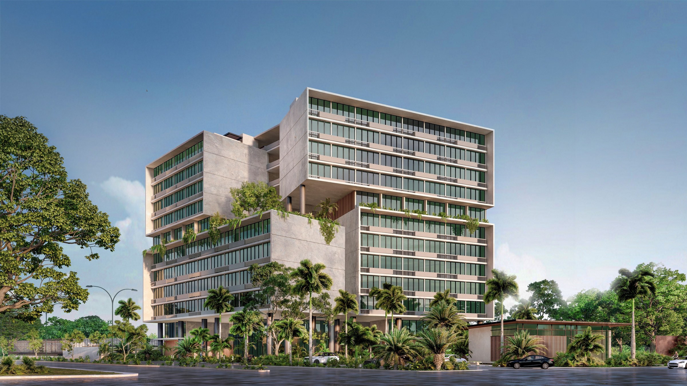 Country Tower Suites, Altabrisa, Mérida, the tower from the street