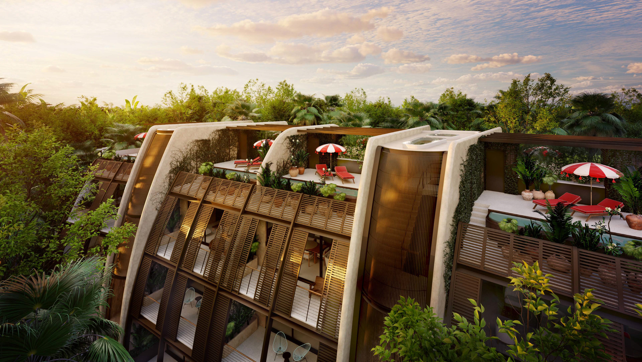 Faena Tulum residences at golden hour