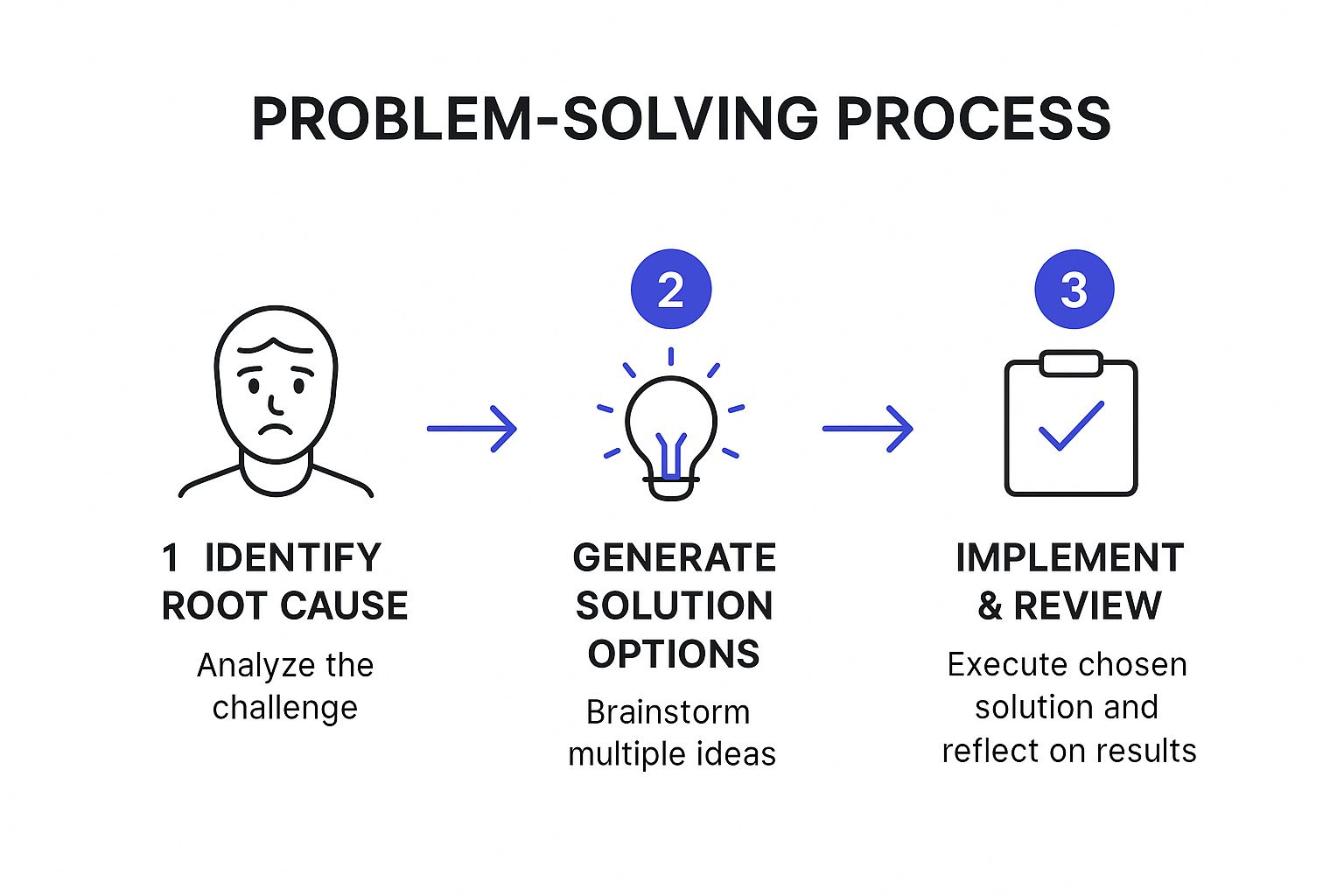 Infographic showing key data about The Problem-Solving Process Question
