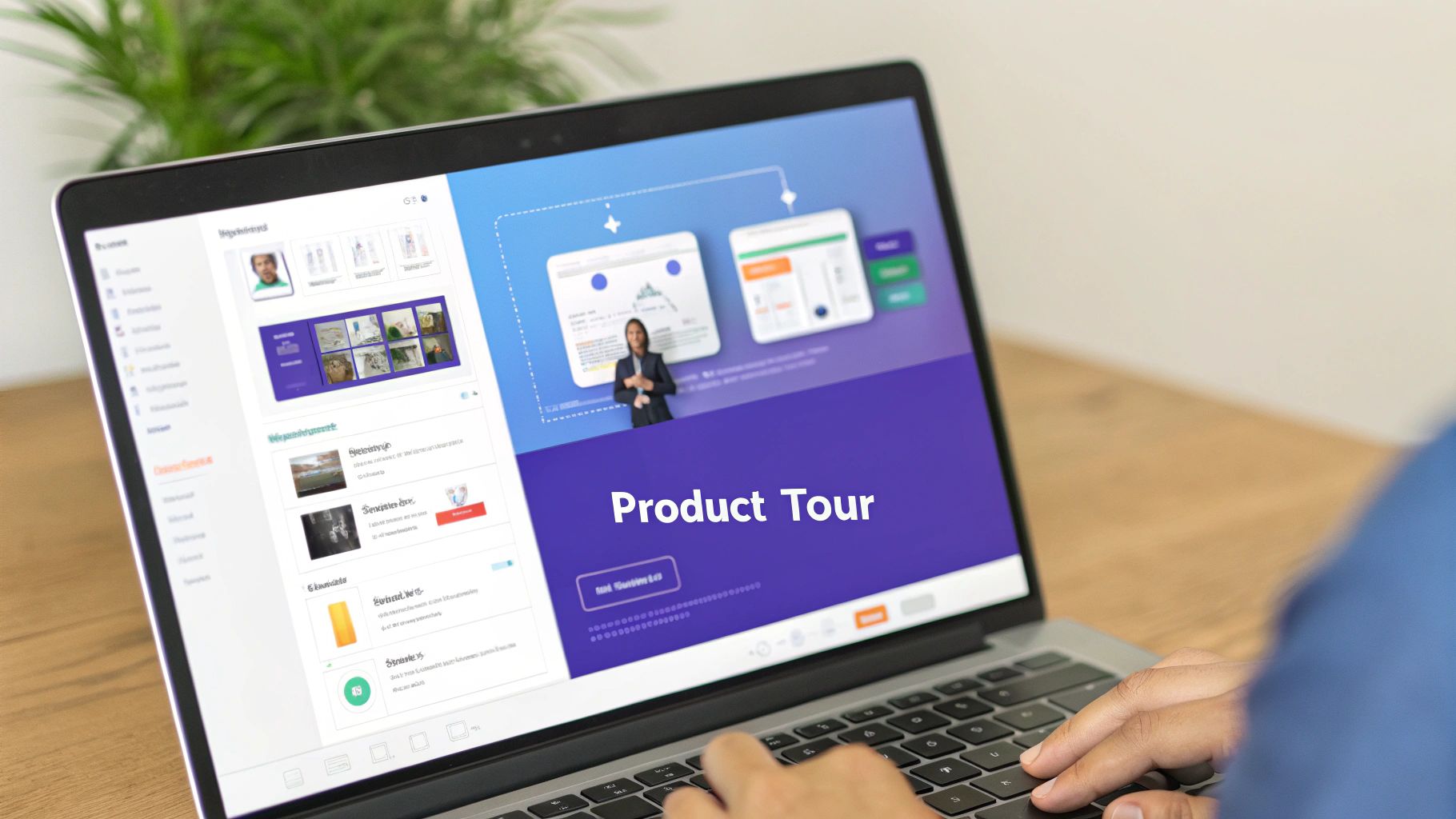 An example of an interactive product tour showing tooltips and highlights on a user interface.
