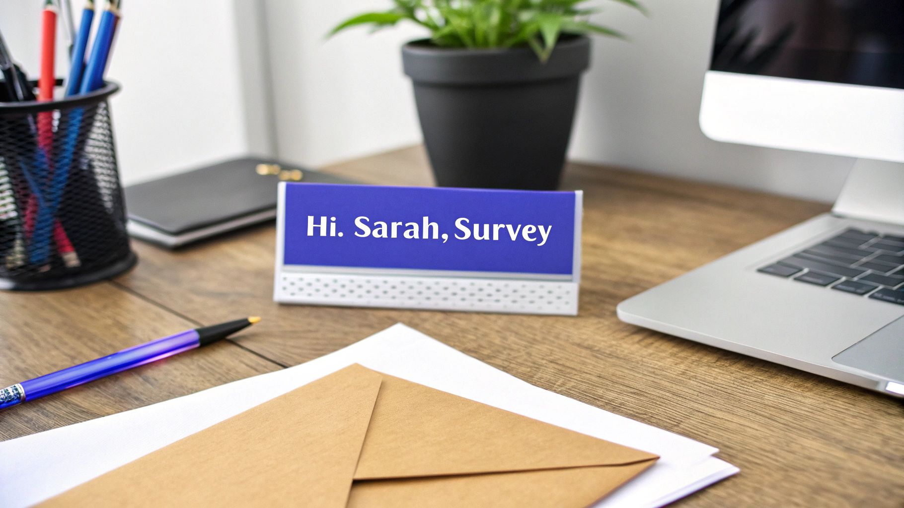 An illustration showing a personalized email on a phone screen, with the recipient's name highlighted in the subject line, surrounded by positive engagement icons.