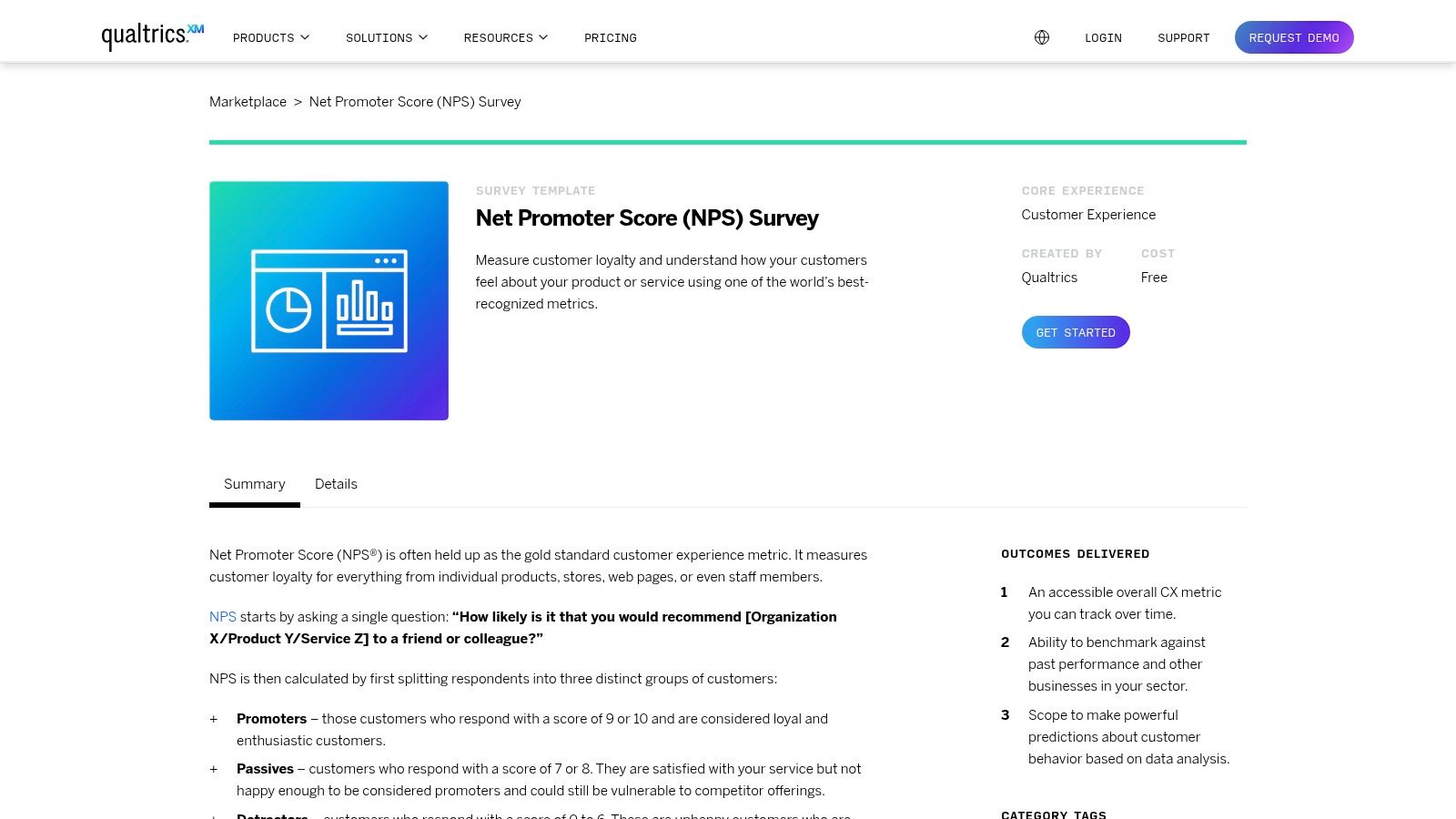 Qualtrics NPS template interface