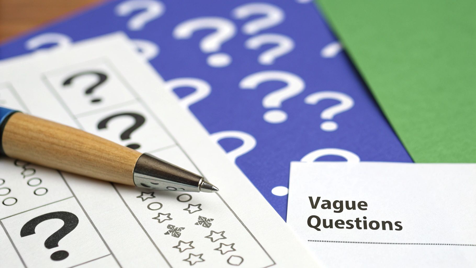 Infographic showing a comparison between a loaded question with emotional triggers and a neutral, rewritten question.