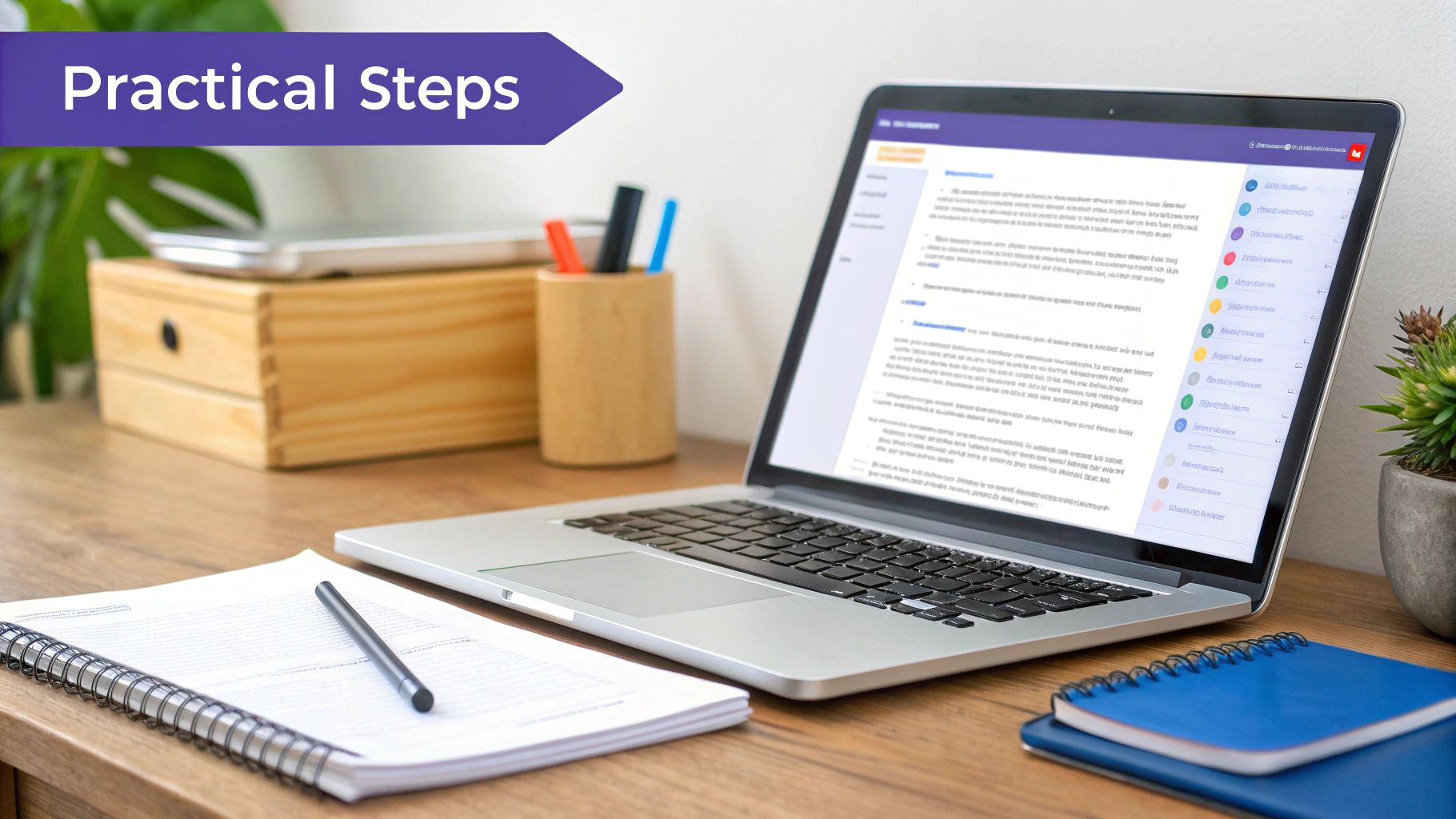 A person on their phone completing a survey, with icons representing good survey design.