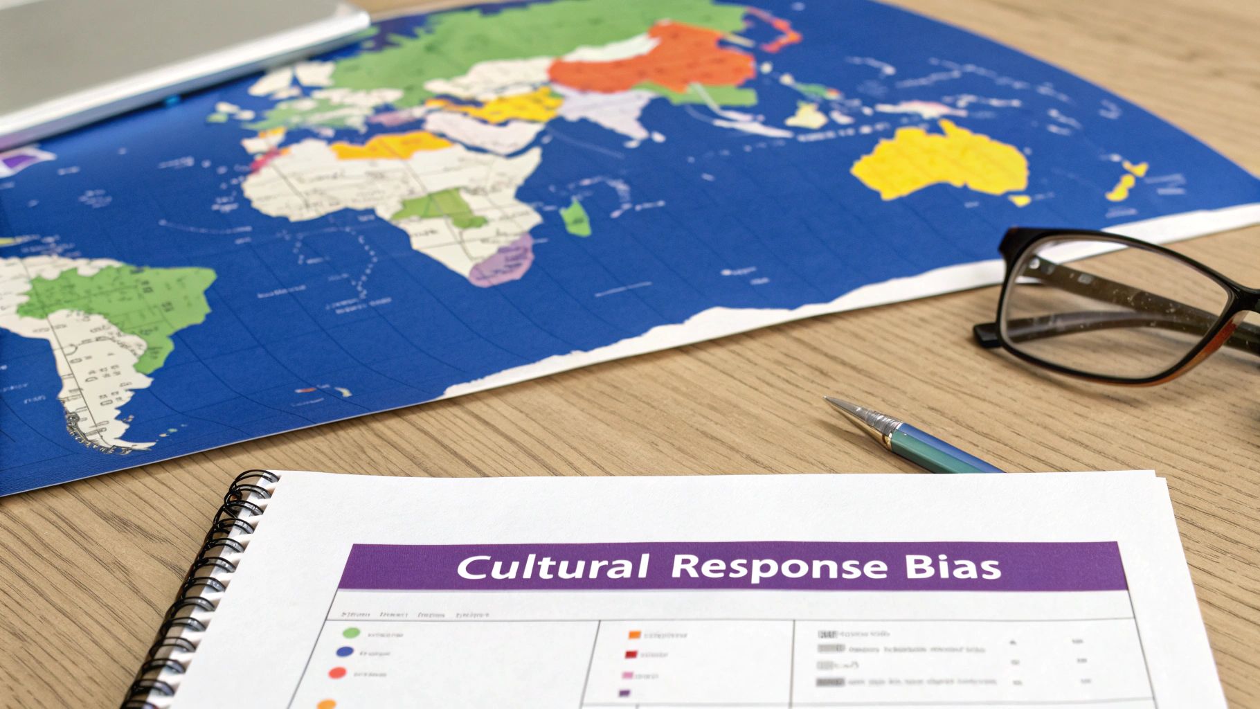 People from different cultures collaborating around a globe