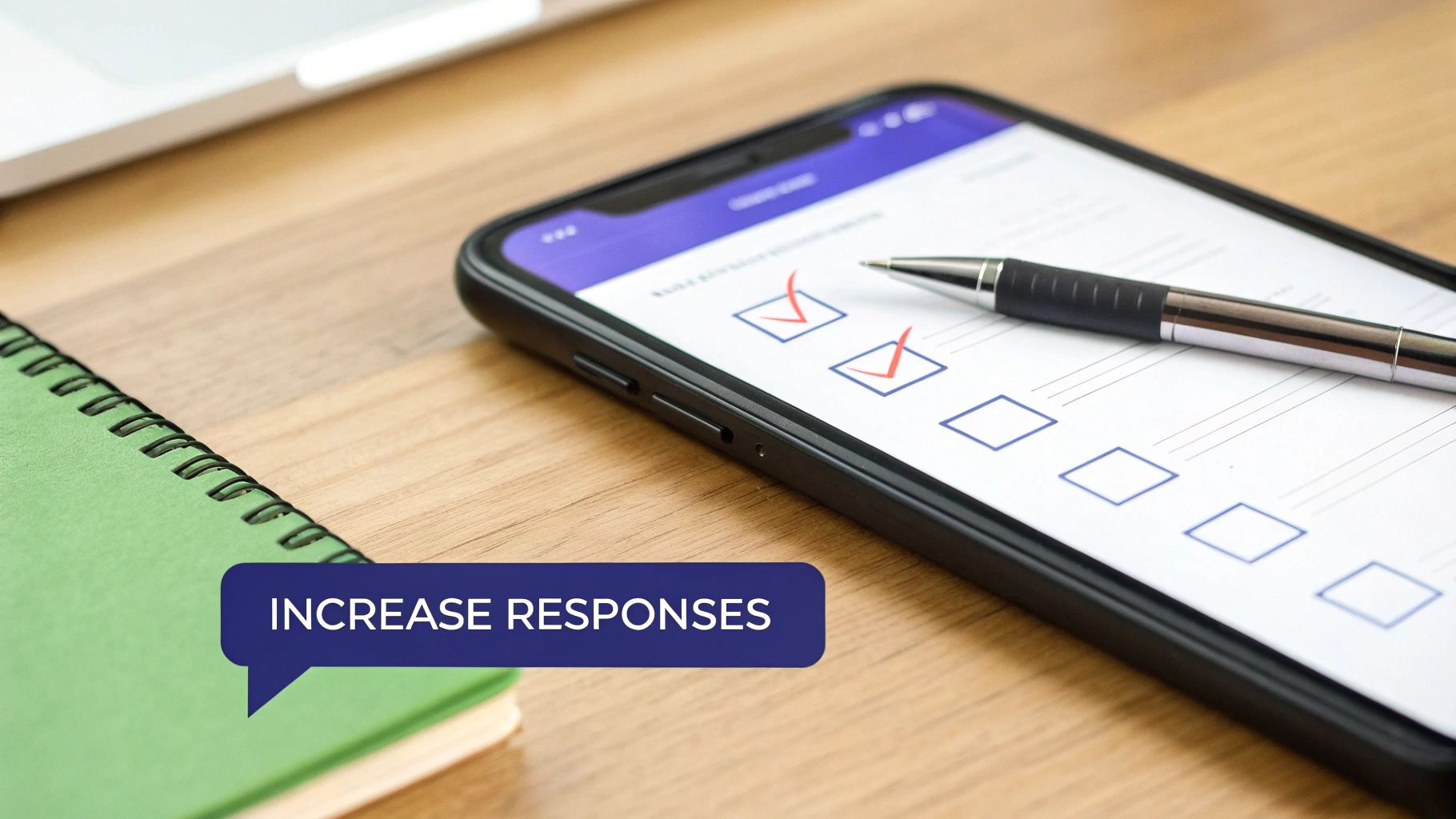 A magnifying glass over a survey chart, highlighting a small, unrepresentative section of data.