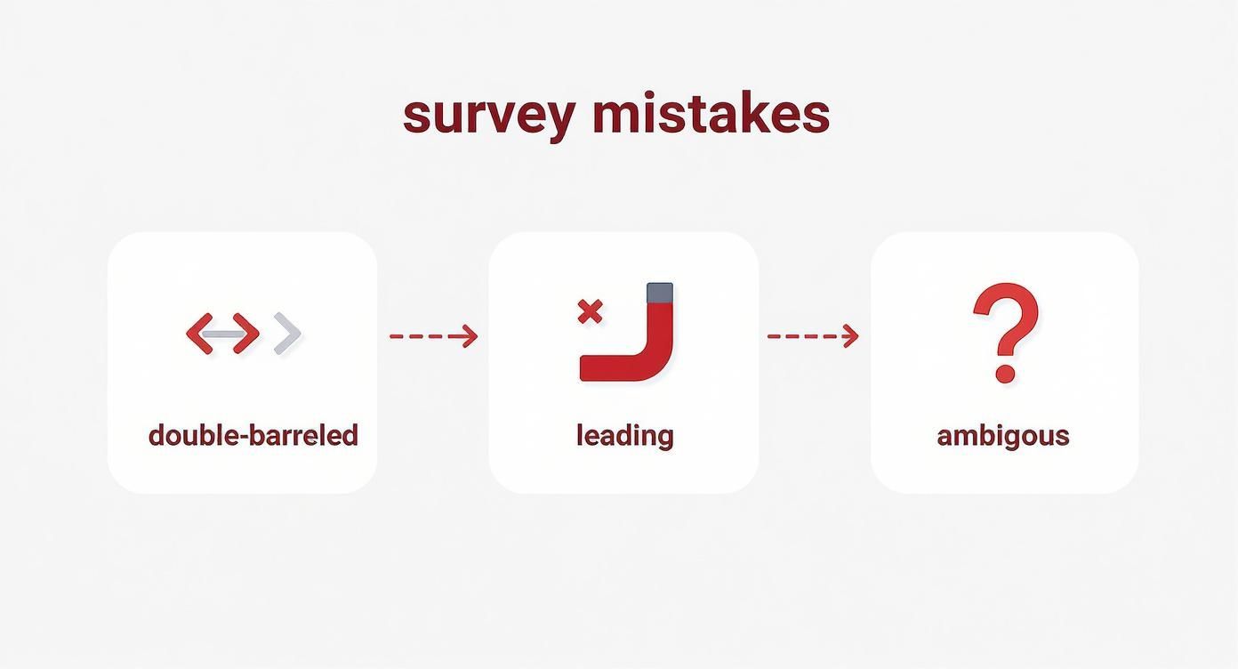 Infographic about what is a good survey question