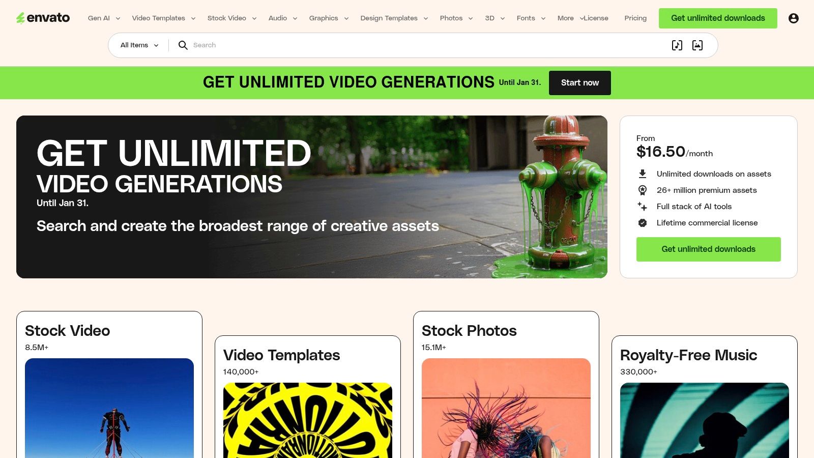 A screenshot of the Envato Elements interface showcasing various video testimonial templates.