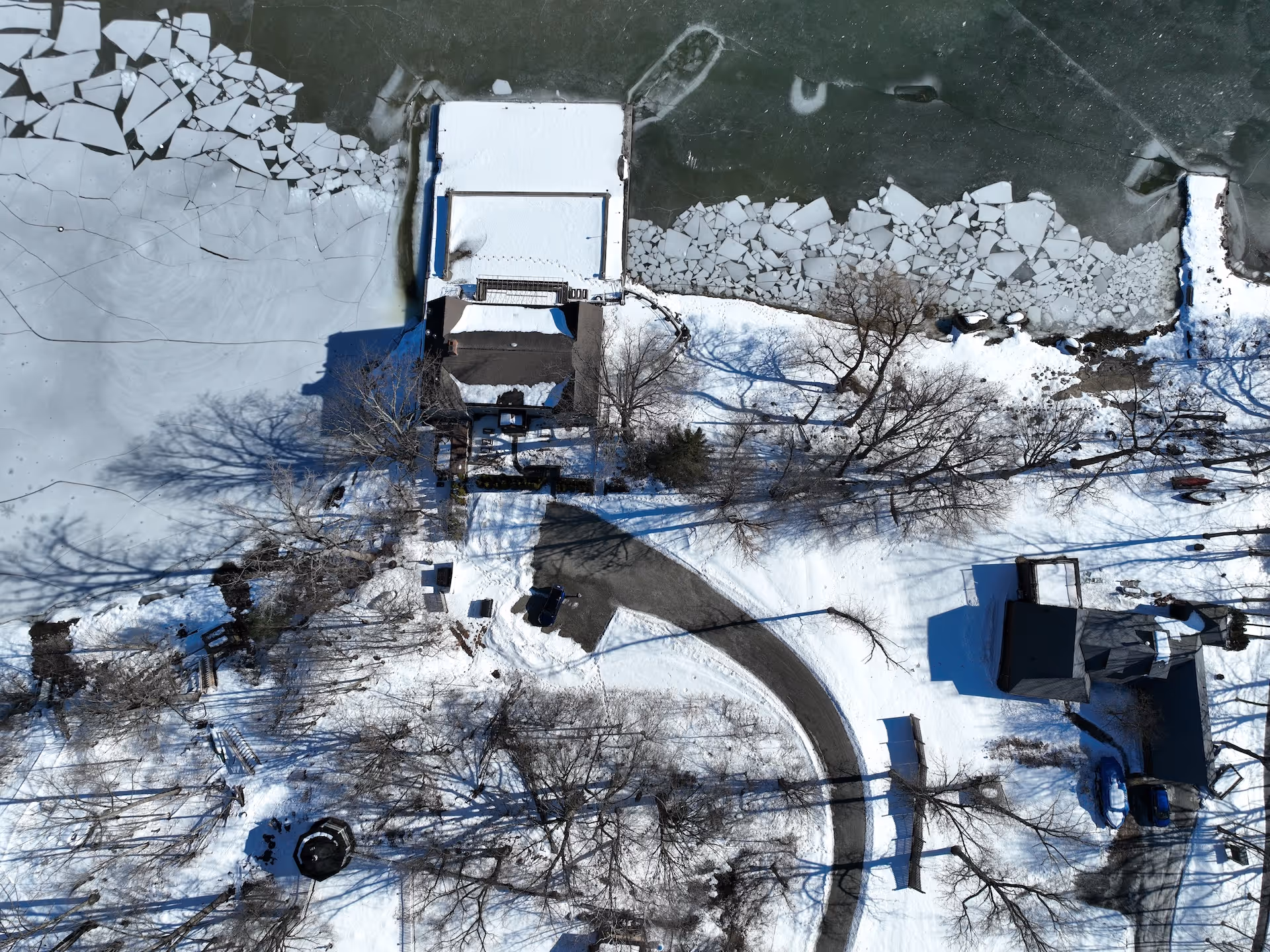 Rooftop solar panels on a home in the winter