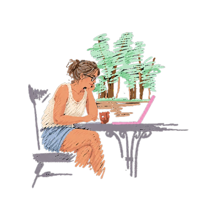 Woman tending a garden, symbolizing regaining control and cultivating calm during cancer treatment